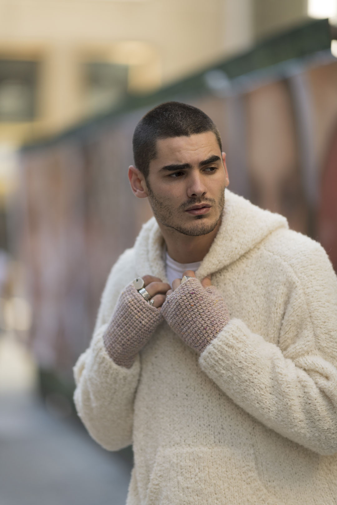 Ricamo Fingerless Gloves