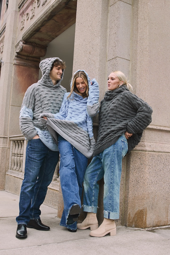 Shar Pei Hooded Sweater Color Block