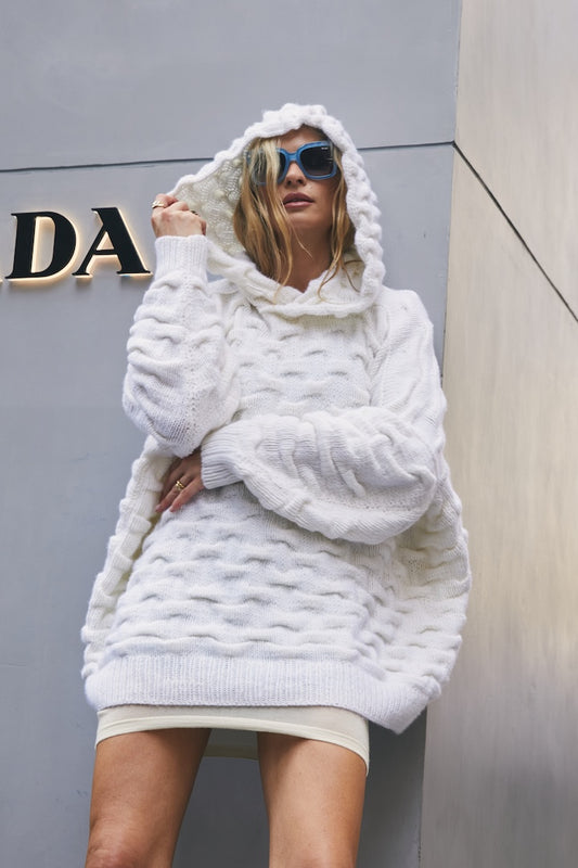 Shar Pei Hooded Sweater Luxury Hand-Knit Cashmere | Hania New York
