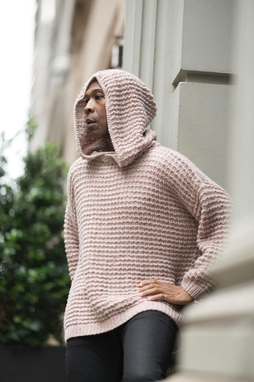 Men's knitted store hooded jumper