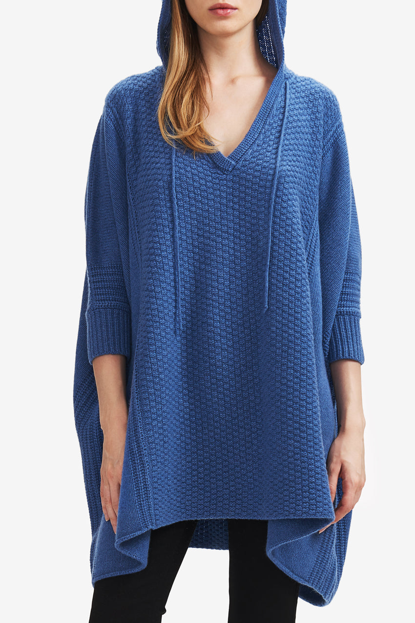 Hooded poncho sweater discount women's